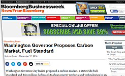 Washington Governor Proposes Carbon Market, Fuel Standard.